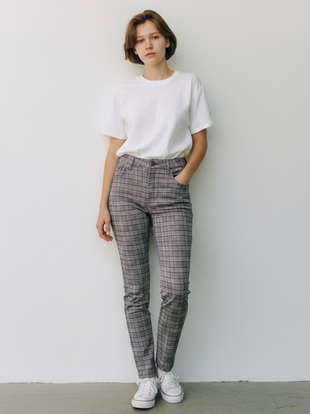Tommy Hilfiger Plaid Pants with Subtle Red Accent
